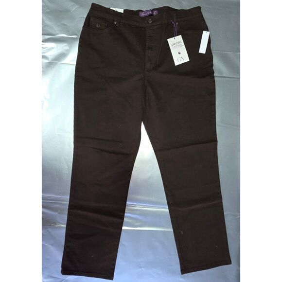 GLORIA VANDERBILT Womens Classic Amanda High Rise Tapered Jean Size:18 Brown - Picture 3 of 10